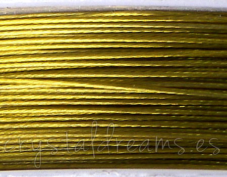 Hilo de Acero 0,45mm - Precio por metro - Golden Green -  - Crystaldreams Abalorios