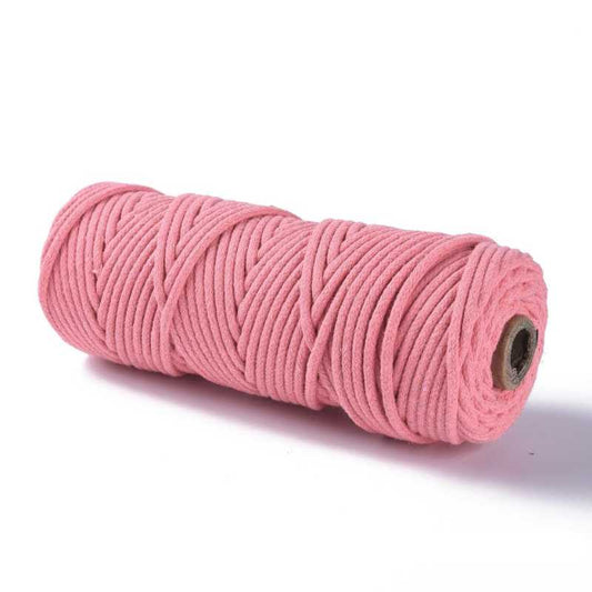 Hilo trenzado de algodón para Macramé 3mm Coral Pink -  - Crystaldreams Abalorios