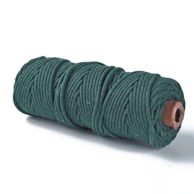 Hilo trenzado de algodón para Macramé 3mm Dark Green -  - Crystaldreams Abalorios