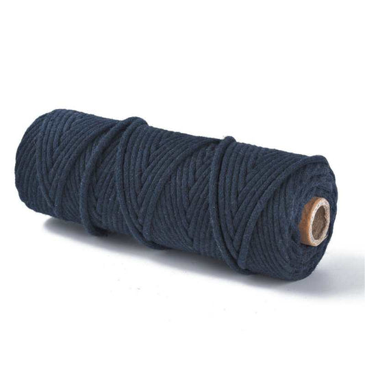 Hilo trenzado de algodón para Macramé 3mm Midnight Blue -  - Crystaldreams Abalorios