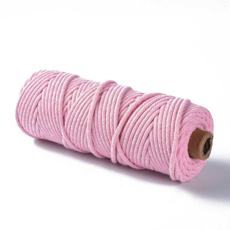 Hilo trenzado de algodón para Macramé 3mm Pink -  - Crystaldreams Abalorios