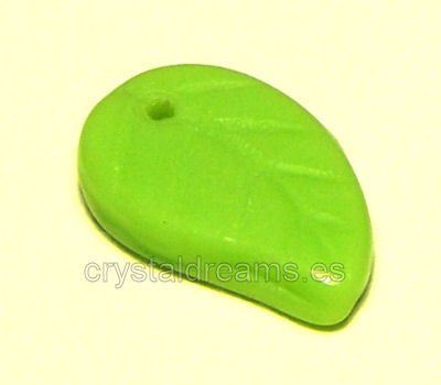 Hojas de cristal checo Opaque Green 14x9mm Agujero: 0,8mm -  - Crystaldreams Abalorios