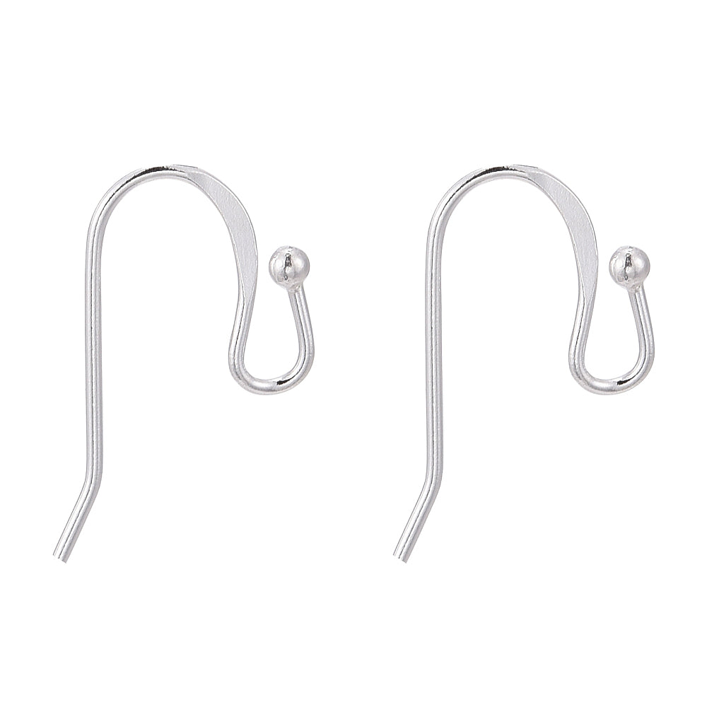 2x Sterling Silver 925 Earwires Mod. Bolita 20mm