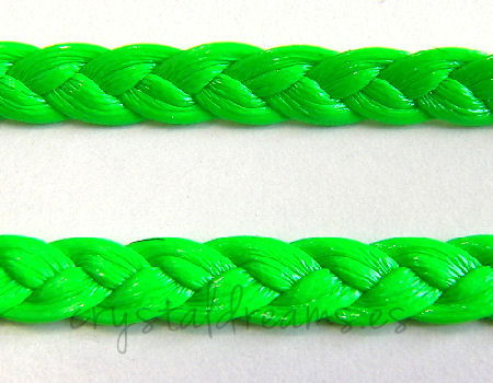 Imitacion Cuero Trenzado - 7x1,5mm - Green Fluor x metro -  - Crystaldreams Abalorios