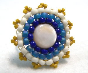 Kit completo Anillo "Sun" - Brick Stitch circular BLUE -  - Crystaldreams Abalorios