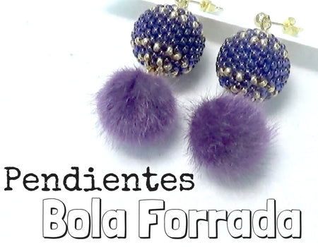 Kit pendientes de Bola Forrada con Miyuki y Pompon -  - Crystaldreams Abalorios