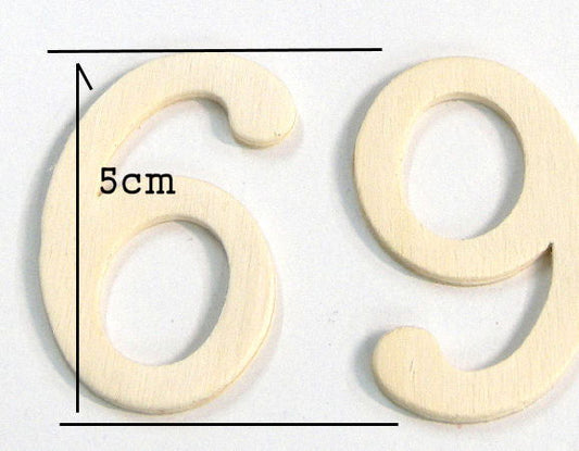Letra de madera para decoración 5cm - 6/9 -  - Crystaldreams Abalorios
