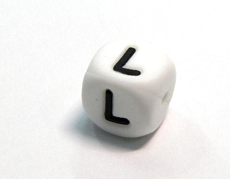 Letra de silicona de 12mm - Agujero: 1,7mm - Letra: L -  - Crystaldreams Abalorios