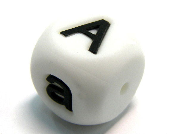 Letra de silicona de 15mm - Agujero: 1,7mm - Letra: A -  - Crystaldreams Abalorios