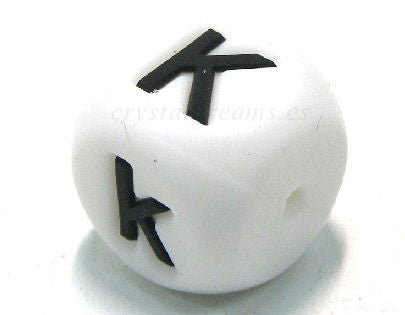 Letra de silicona de 15mm - Agujero: 1,7mm - Letra: K -  - Crystaldreams Abalorios