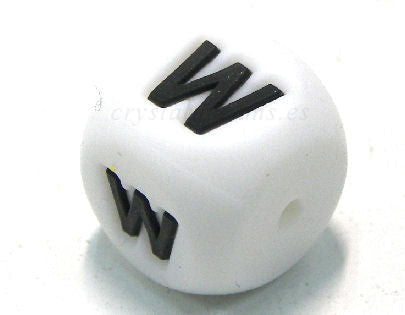 Letra de silicona de 15mm - Agujero: 1,7mm - Letra: W -  - Crystaldreams Abalorios