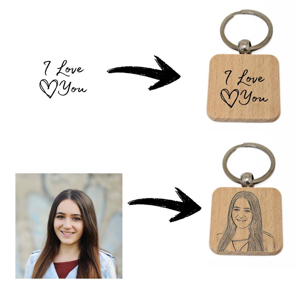 llavero personalizable en madera