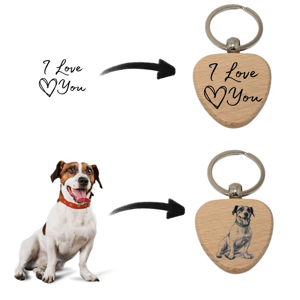 Personaliza tu llavero en madera forma corazón 76x32mm