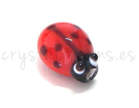 Mariquita de vidrio - Hole: 2mm 10x8mm Color: Red -  - Crystaldreams Abalorios