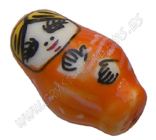 Matrioska Porcelana "Orange" 25x15mm Agujero: 2mm -  - Crystaldreams Abalorios