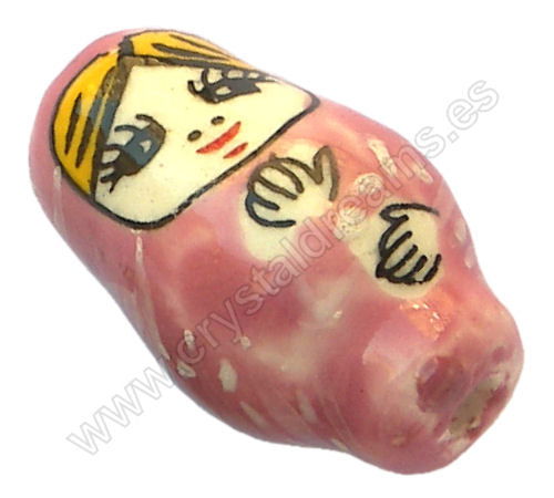 Matrioska Porcelana "Pinky" 25x15mm Agujero: 2mm -  - Crystaldreams Abalorios