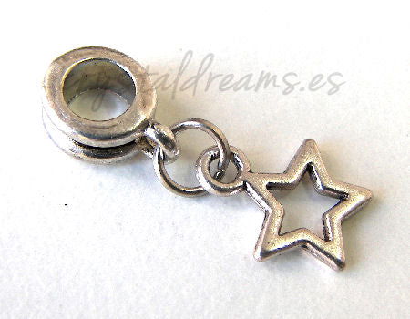 Metal Pendant - Little Star - 25mm - Agujero: 4,5mm -  - Crystaldreams Abalorios