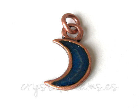 Metal pendant Hole:2mm Blue Moon 15x11mm - Cobre -  - Crystaldreams Abalorios