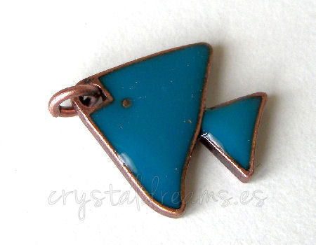 Metal pendant Hole:2mm Fish 17x18mm  - Cobre -  - Crystaldreams Abalorios