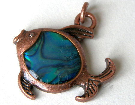 Metal pendant Hole:2mm Fish  24x22mm - Cobre -  - Crystaldreams Abalorios