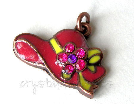 Metal pendant Hole:2mm Flowered Hat 21x15mm- Cobre -  - Crystaldreams Abalorios