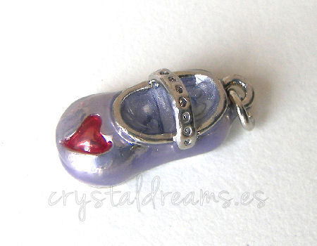 Metal pendant Hole:2mm Shoe 22x10mm - Platinum -  - Crystaldreams Abalorios