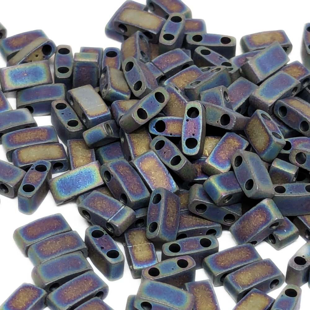 Miyuki Half-Tila - 2,5mm - 2 gr. - Matte Black AB -  