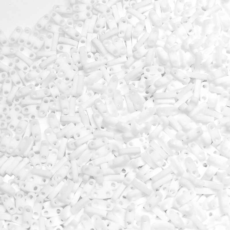 Miyuki Quarter-Tila - 5x1,2x1,9mm - 1 gr. - Matte Opaque White -  - Crystaldreams Abalorios