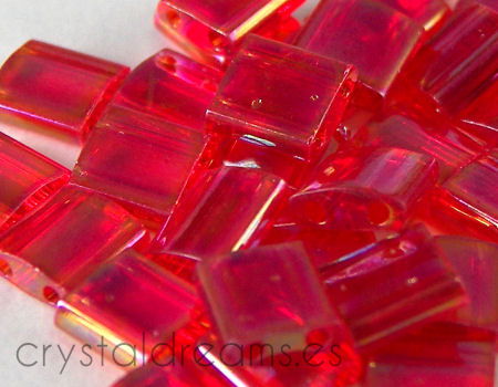 Miyuki Tila 5mm -  pack de 2 gr. - Transparent Red AB -  - Crystaldreams Abalorios