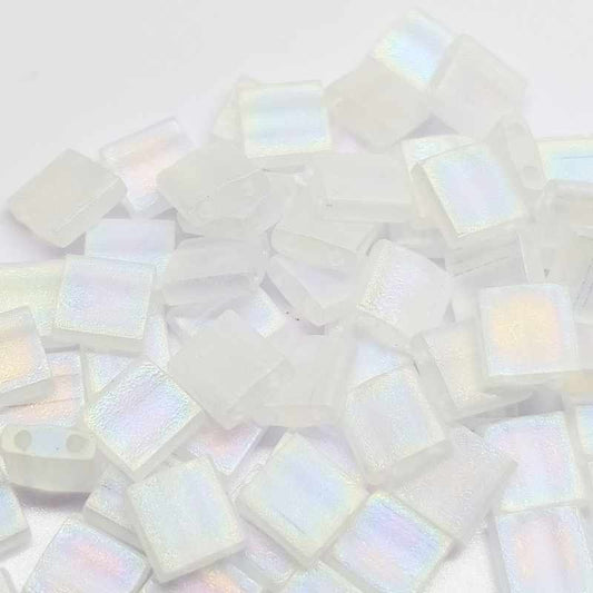 Miyuki Tila 5mm pack de 2 gr. - Matte Crystal AB -  - Crystaldreams Abalorios