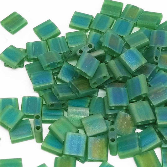 Miyuki Tila 5mm pack de 2 gr. - Matte Trasparent Green AB -  - Crystaldreams Abalorios