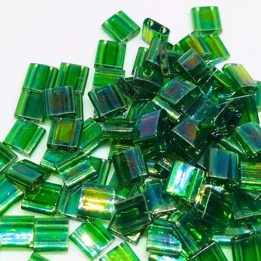 Miyuki Tila 5mm pack de 2 gr. - Trasparent Green AB -  - Crystaldreams Abalorios