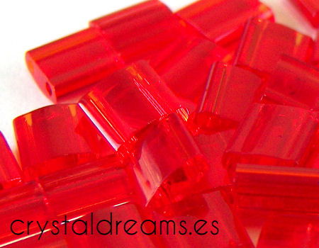 Miyuki Tila 5mm pack de 2 gr. - Trasparent Red Orange -  - Crystaldreams Abalorios