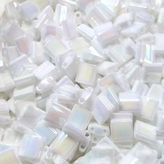 Miyuki Tila 5mm pack de 2 gr. - White Pearl AB -  - Crystaldreams Abalorios