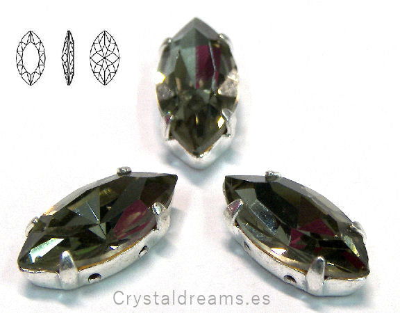 Navette Preciosa 10x5mm - Black Diamond -  - Crystaldreams Abalorios