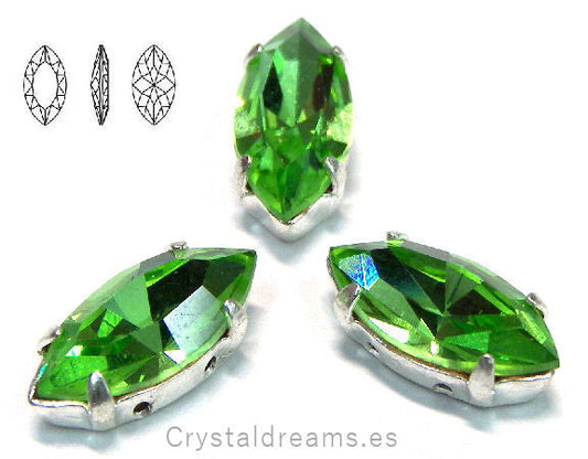 Navette Preciosa 10x5mm - Peridot -  - Crystaldreams Abalorios