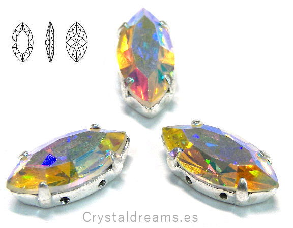 Navette Preciosa 15x7mm - Crystal AB -  - Crystaldreams Abalorios