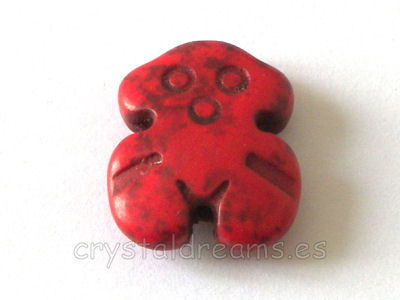 Oso de Turquesa sintetica 18x15x5mm Aguj: 1,5mm - Red -  - Crystaldreams Abalorios