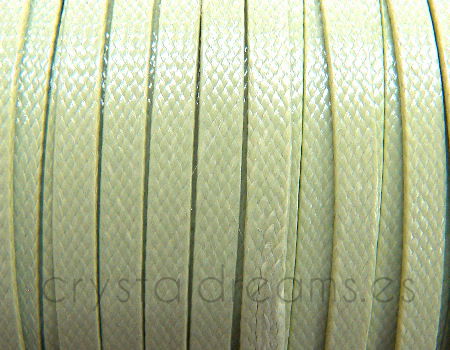 POLIÉSTER ENCERADO PLANO 4x1mm - PALE GREEN -  - Crystaldreams Abalorios