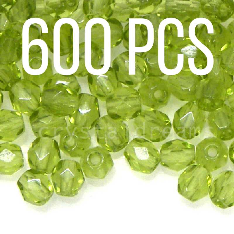 Paquete de 600 Facetadas 4mm Olivine -  - Crystaldreams Abalorios