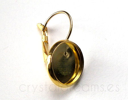 Pendientes Gancho Cerrado x 2 pcs. 25x14mm Base:12mm - Golden -  - Crystaldreams Abalorios