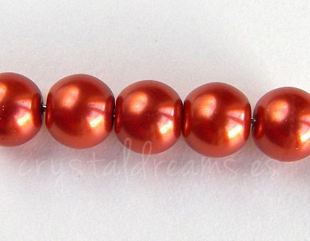 Perlas de Vidrio  8mm - Agujero: 1mm - Indian Red -  - Crystaldreams Abalorios