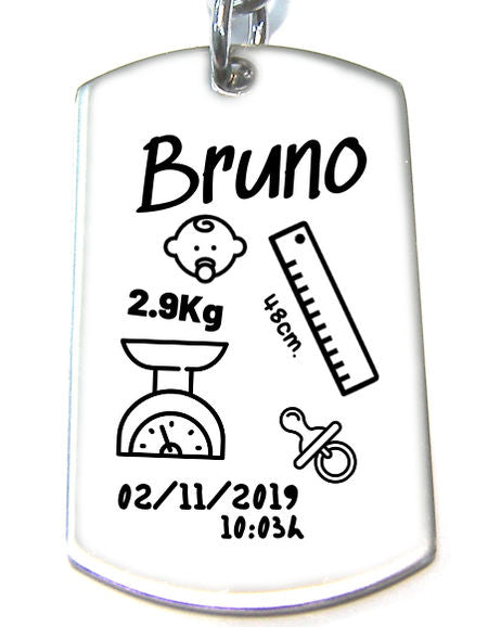 Personaliza tu llavero acero inoxidable 43x24mm Nacimiento M3 -  - Crystaldreams Abalorios