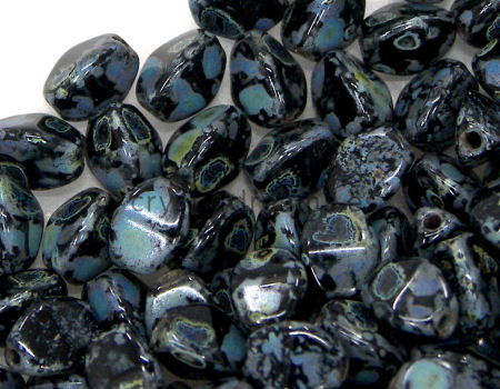 Pinch Beads 5mm - 25 Piezas - Color: Jet Picasso -  - Crystaldreams Abalorios