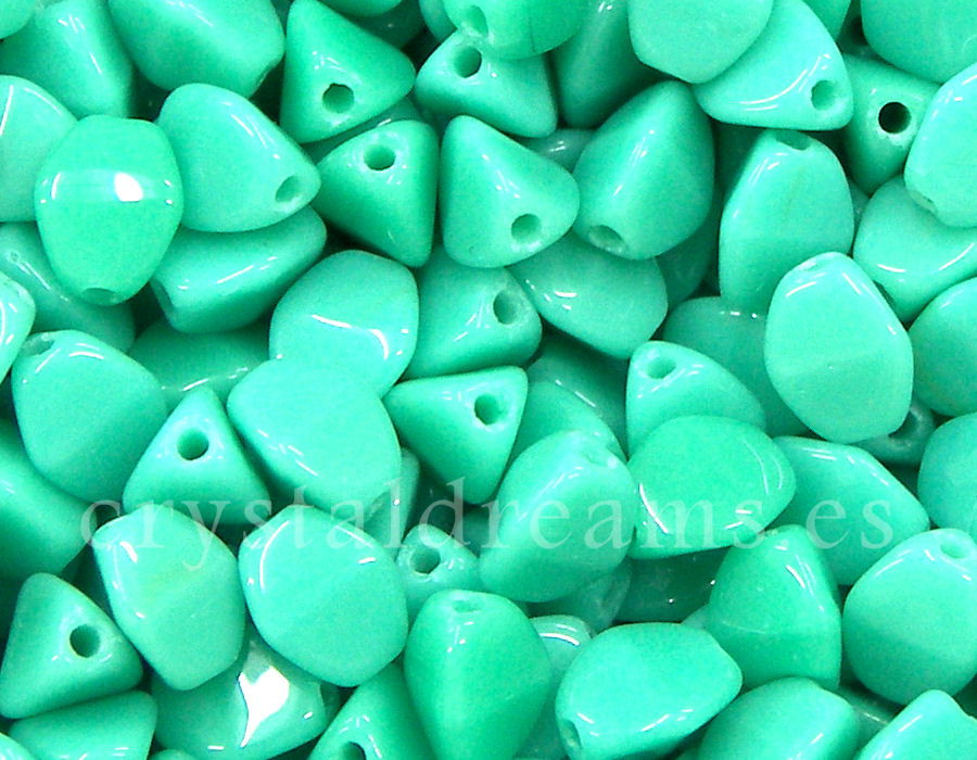 Pinch Beads 5mm - 25 Piezas - Color: Opaque Green Turquoise -  - Crystaldreams Abalorios