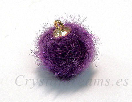 Pom Pom de 15mm - Agujero 1,5mm - Golden/Amethyst -  - Crystaldreams Abalorios