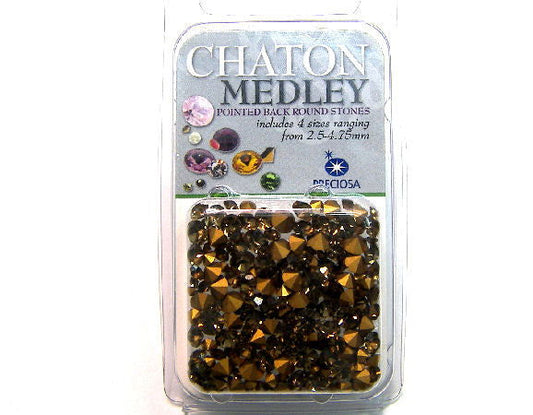 Preciosa® Chaton Medley - 5gr. - 2,5-4,75mm - Smoked Topaz -  - Crystaldreams Abalorios