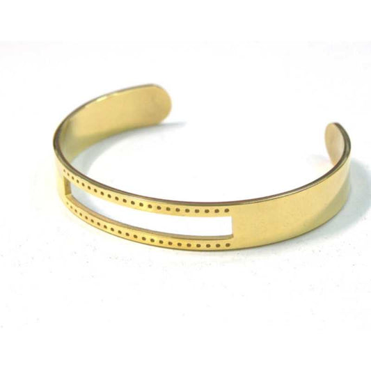 Pulsera Ajustable Acero Inoxidable 65mm - Ventana 40x4mm-Golden -  - Crystaldreams Abalorios