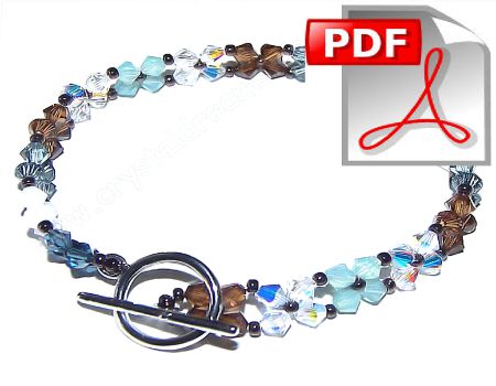 Pulsera Flores con Swarovski - Esquema en PDF ( descarga ) -  - Crystaldreams Abalorios