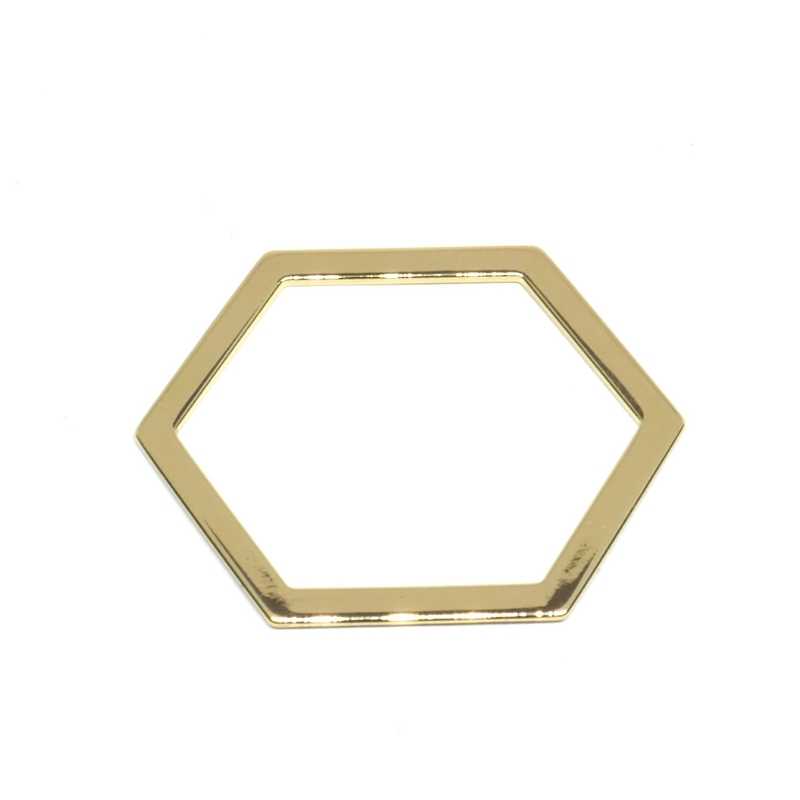 Soporte Brick Stitch Miyuki Hexagon Oro Real 18K 39x30mm -  - Crystaldreams Abalorios